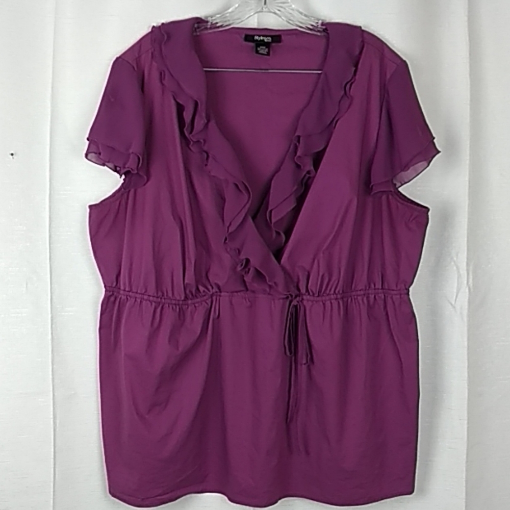 Style &Co, empire waist, flutter sleeve top, sz 22